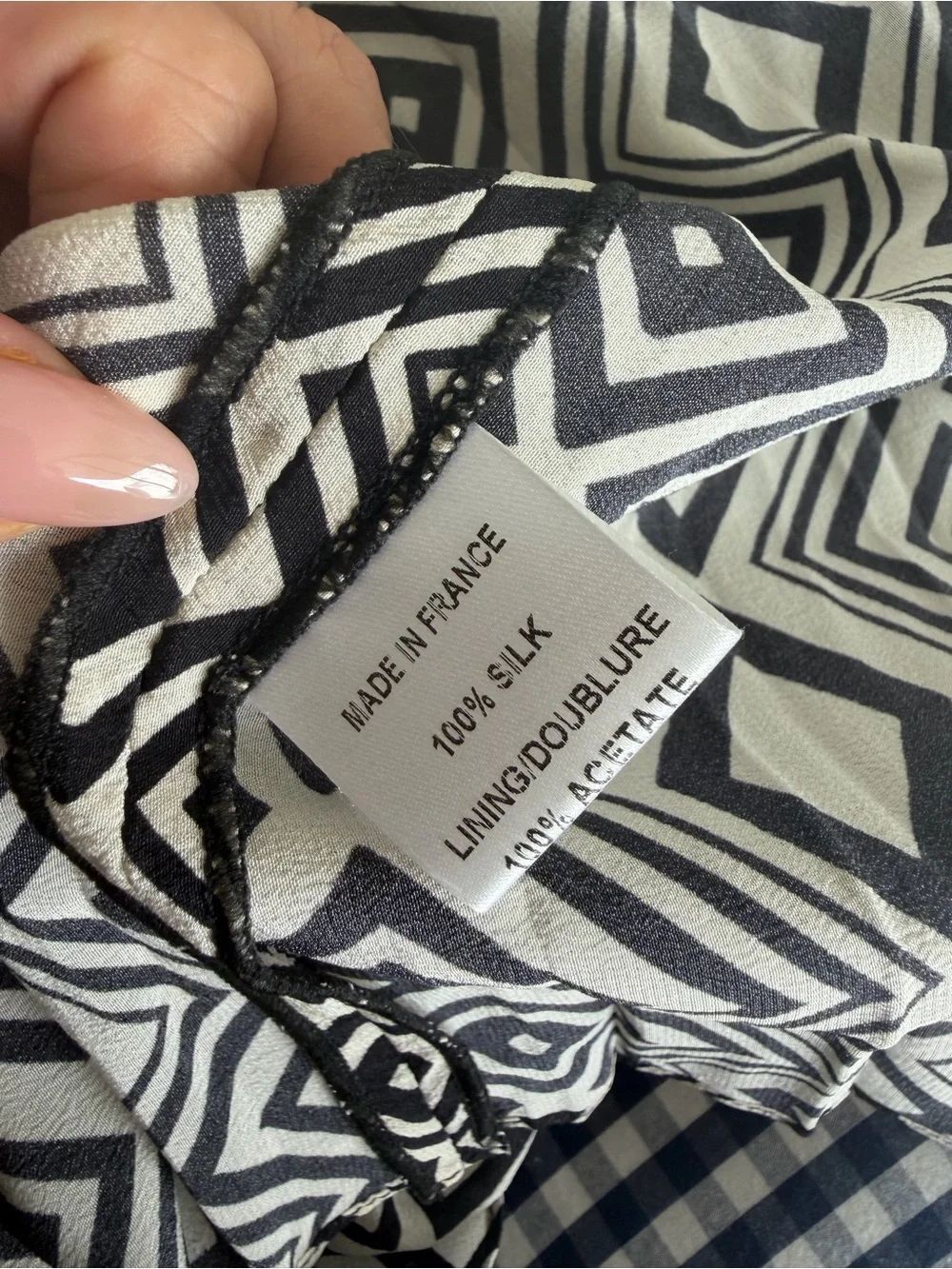 MARTIN GRANT Black and Cream Geometric One-Shoulder Strap Dress - Picture 11 of 11